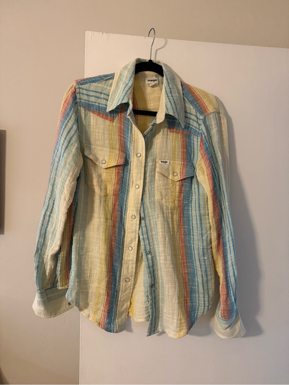 Wrangler Pastel Striped Open-Weave Button Shirt
